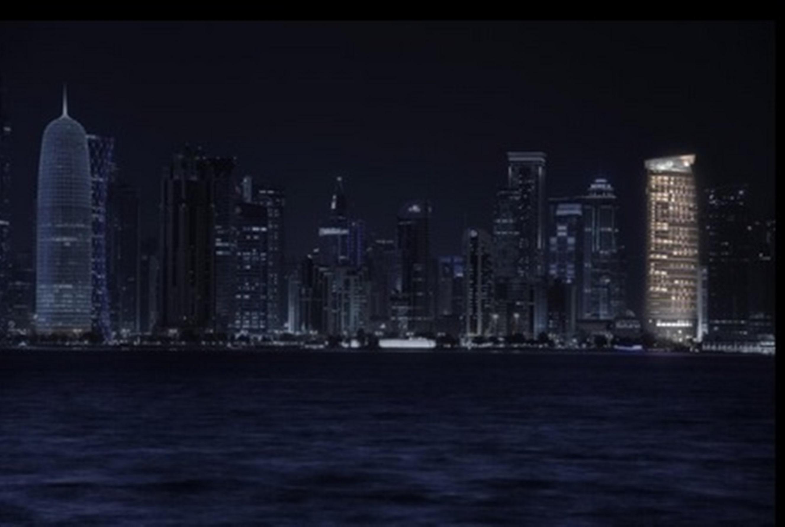 City Centre Rotana Doha Exterior foto Doha skyline at night